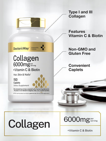 Doctor's Way Collagen Complex | 150 Caplets | with Vitamin C and Biotin | Non-GMO, Gluten Free Supplement Doctor's Way buy supplements Au