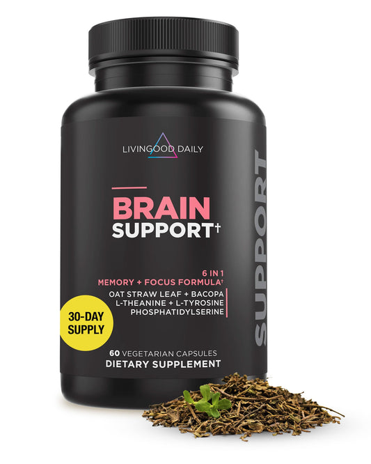 Livingood Daily Brain Supplements for Memory & Focus, Nootropic Pills with Bacopa, L Theanine, L Tyrosine, Amino Acids & More, Cognitive Support for Men & Women, Vegan, Gluten Free, 60 Capsules Livingood DailyBuy Supplements Australia