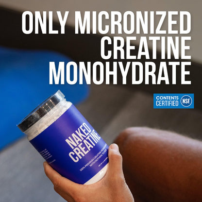 NAKED Pure Micronized Creatine Monohydrate Powder - NSF Certified, Unflavored, 500g, 1.1lb Bulk - Vegan, Non-GMO, Gluten-Free, Soy-Free