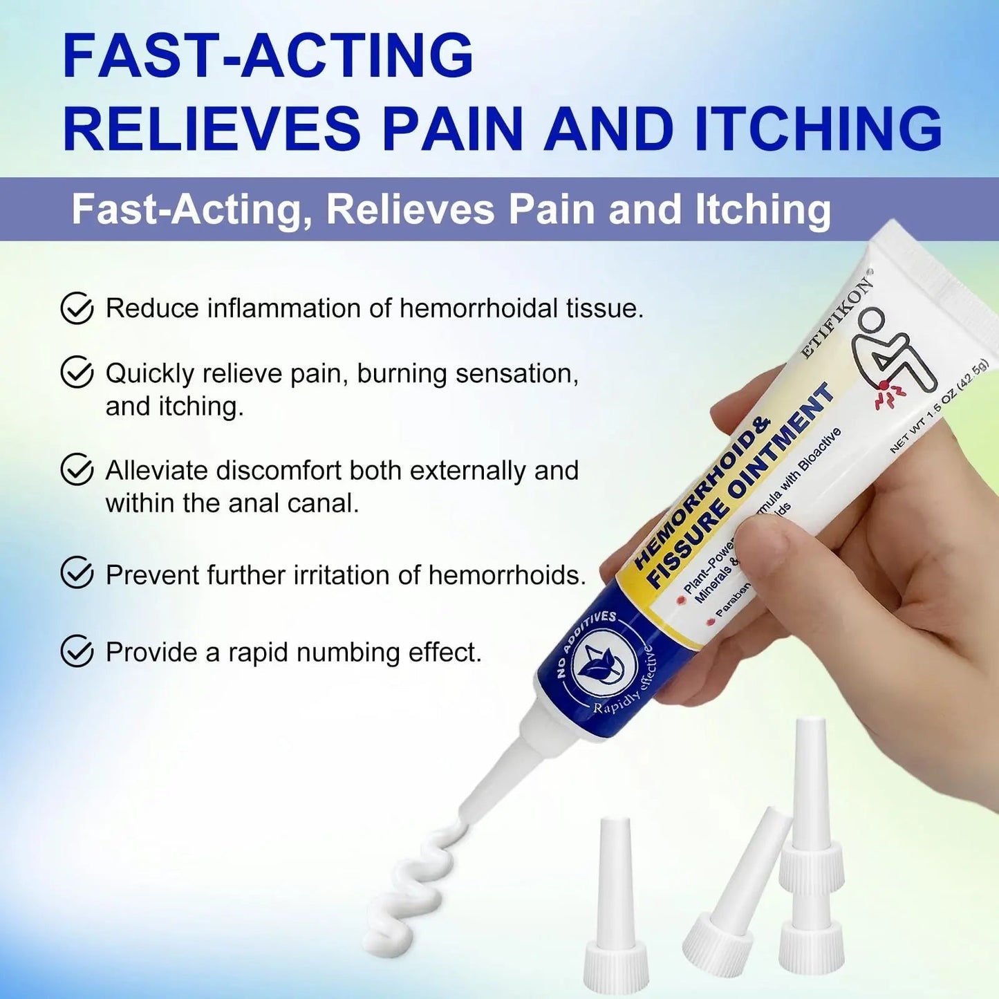 ETIFIKON Hemorrhoid & Fissure Ointment with 4% Lidocaine & Phenylephrine HCI – 42.5g Comforting Care Cream for Internal & External Areas – Helps Soothe Irritation & Support Daily Comfort (1 Pack) ETIFIKONBuy Supplements Australia