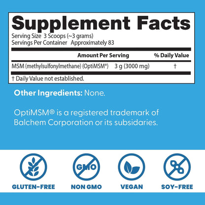 Doctor's Best MSM Powder Supplement for Men & Women - Supports Hair, Skin, Nails, Joint Health, & Mobility, Delivers Beneficial Sulfur with OptiMSM