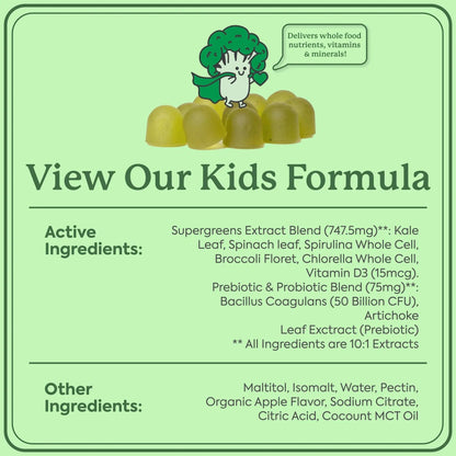 WonderGreens Kids Super Veggie Gummies – Sugar-Free, Allergen-Free Multivitamin for Picky Eaters with Probiotics – Tummy & Immune Support Plant People