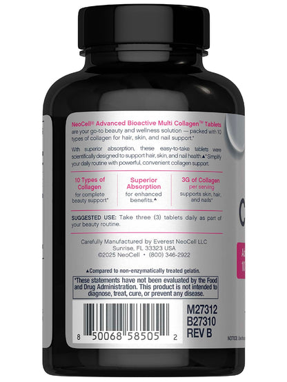 NeoCell Super Multi Collagen Peptides | 120 Tablets | 10 Types of Collagen | Skin, Hair and Nails | Beauty Supplement | For Men and Women NeoCell buy supplements Au