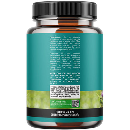 Liver Cleanse Detox & Repair - Milk Thistle Supplement for Digestion & Immune Health - Ginger Root, Choline & Dandelion Root