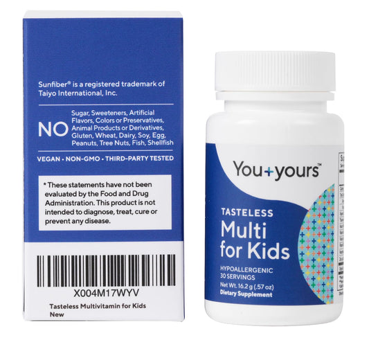 Tasteless Multivitamin Powder for Kids + Toddlers- No Sweeteners, Flavors, Colors or Preservatives. Add to Beverages or Food. Pure