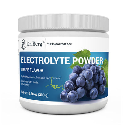 Dr. Berg Zero Sugar Hydration Keto Electrolyte Powder - Enhanced w/ 1000 mg of Potassium & Real Pink Himalayan Salt (NOT Table Salt) - Grape Flavor Hydration Drink Mix Supplement - 50 Servings