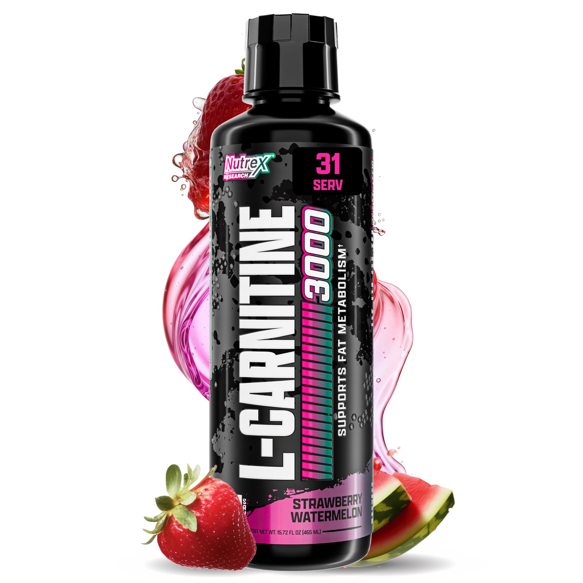 Nutrex Research Liquid Carnitine 3000 | (Strawberry Watermelon) | Premium L Carnitine Liquid, Stimulant Free 31 Servings Nutrex Research buy supplements Au