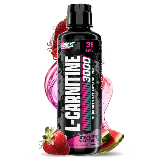Nutrex Research Liquid Carnitine 3000 | (Strawberry Watermelon) | Premium L Carnitine Liquid, Stimulant Free 31 Servings Nutrex Research buy supplements Au