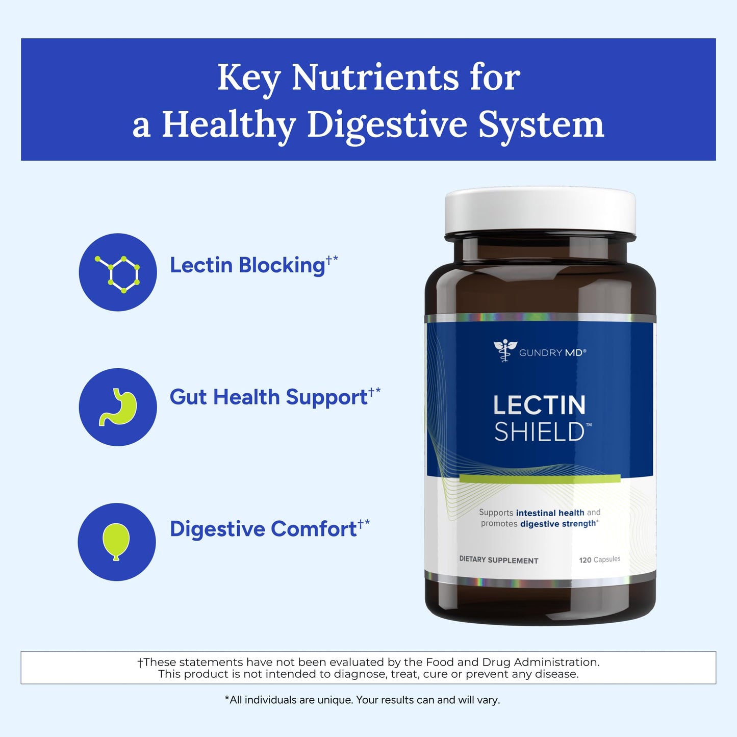 Gundry MD® Lectin Shield, Gut Health and Digestion Supplement, Helps Block Potentially Harmful Lectins, Supports Digestive Comfort, and Intestinal Health, 30 Day Supply Gundry MDBuy Supplements Australia