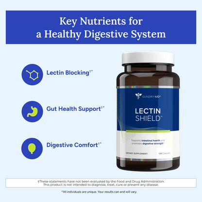 Gundry MD® Lectin Shield, Gut Health and Digestion Supplement, Helps Block Potentially Harmful Lectins, Supports Digestive Comfort, and Intestinal Health, 30 Day Supply Gundry MDBuy Supplements Australia