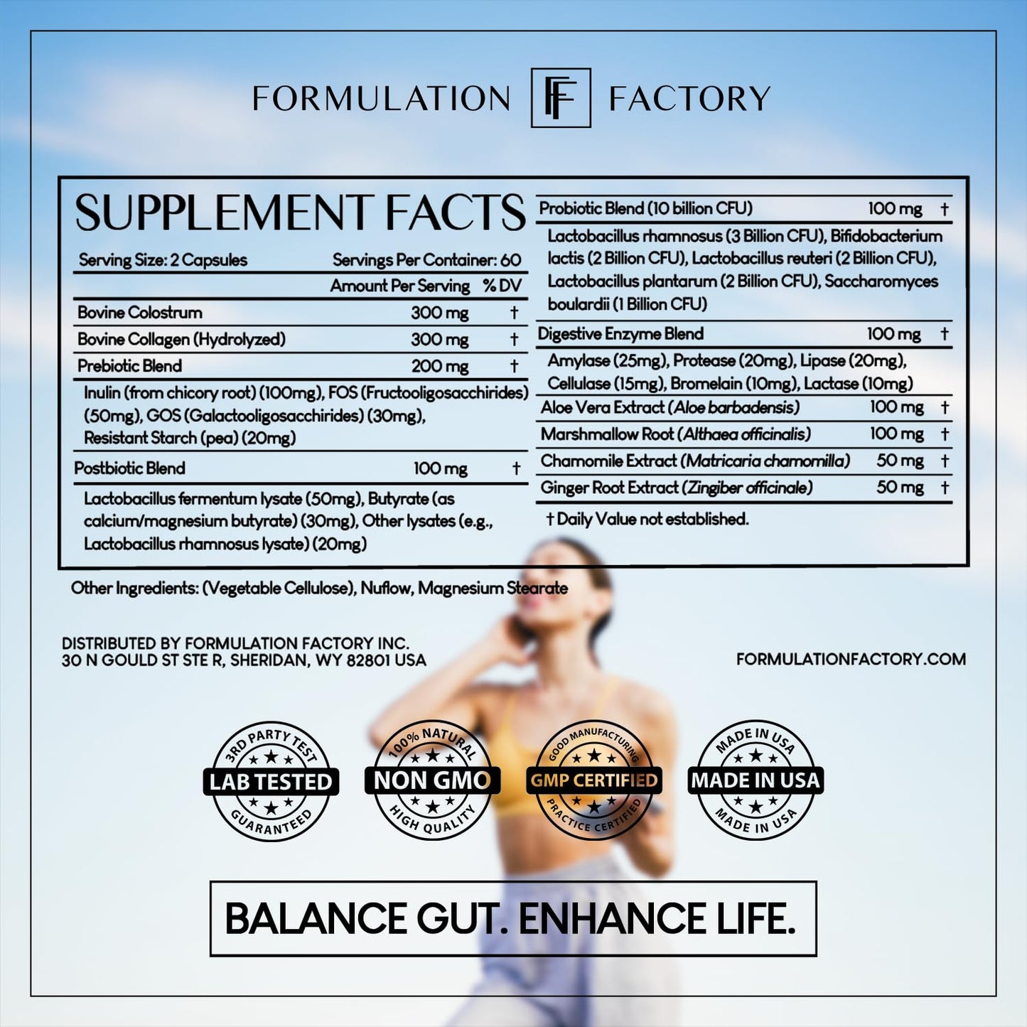 Formulation Factory Probiotics for Women & Men - Gut Intellect 10-in-1 Digestive Enzymes with Prebiotics and Postbiotics - Total Gut Health Supplement - 120 Capsules, 2 Month Supply Formulation Factory buy supplements Au