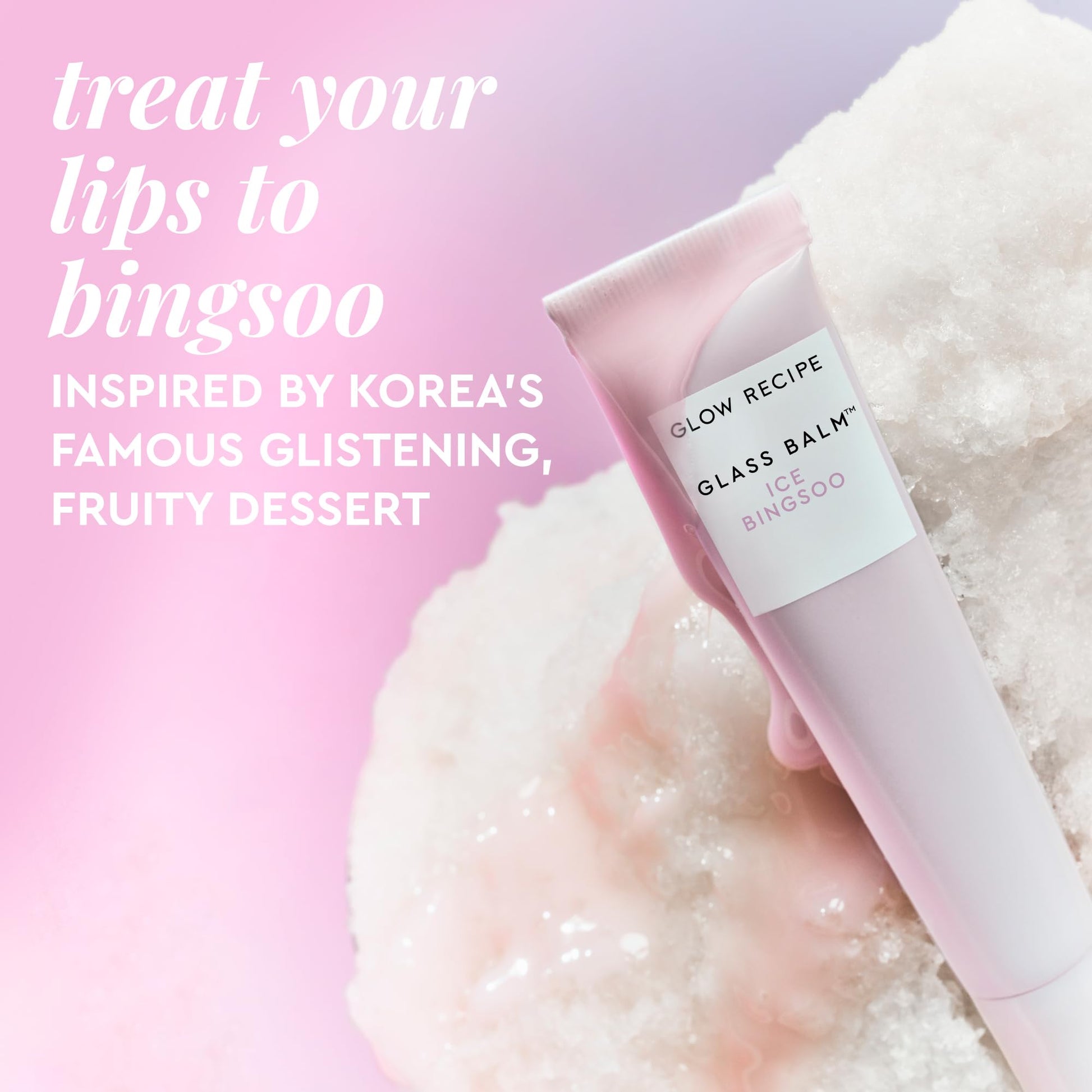 Glow Recipe Glass Balm Lip Treatment - 12Hr Hydrating Lip Balm & Moisturizer with Hyaluronic Acid to Smooth, Plump & Protect from Dryness, High Shine Finish - Clear Tint, Ice Bingsoo (15 ml) Glow RecipeBuy Supplements Australia