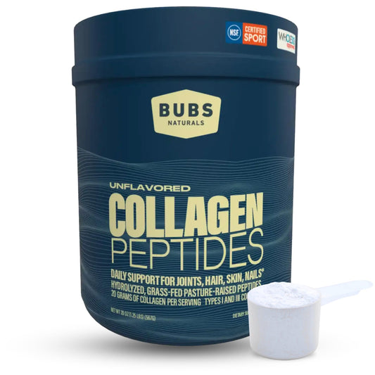 BUBS Naturals Collagen Peptides Powder, Collagen for Women & Men, Hydrolyzed Peptides, Unflavored Pasture Raised Grass Fed, Paleo Keto Friendly