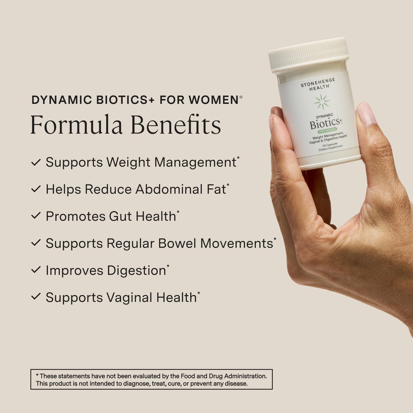 Stonehenge Health Biotics for Women Probiotic 70 Billion CFU, 24 Strains + Prebiotic Fiber, Weight Management, Focus & Mood, Digestive, Vaginal & Immune Support, Non-GMO, 30 Delayed-Release Veg Caps Stonehenge Health buy supplements Au