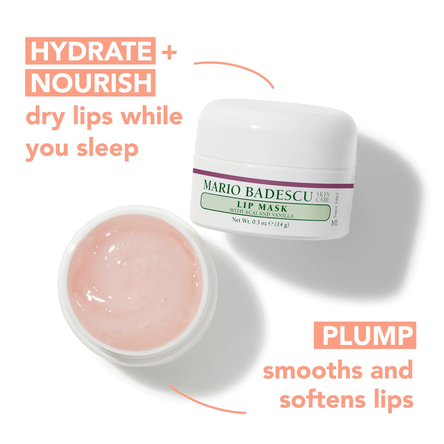 Mario Badescu Lip Mask with Acai and Vanilla for All Skin Types, Overnight Lip Treatment Enriched With Skin Softening Coconut Oil and Hydrating Shea Butter, 0.5 Ounces Mario BadescuBuy Supplements Australia