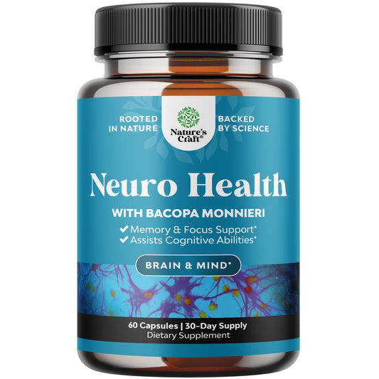 Nootropic Brain Supplement for Memory and Focus Support - Vitamins for Mental Support & Clarity with Bacopa Monnieri, VIT A, B6, Riboflavin, Niacin, Thiamin & Folate