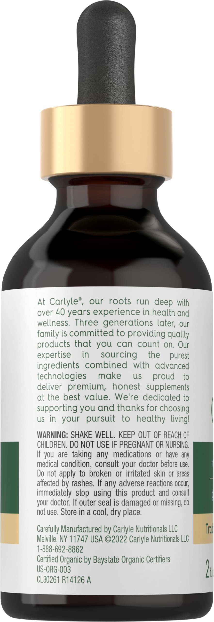 Carlyle Organic Oil of Oregano Liquid Drops - 2 fl oz - 1 Year Supply | Vegan Herbal Supplement | Non-GMO, Gluten Free