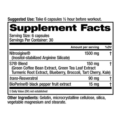 Juvenon BloodFlow-7 XXXL Nitric Oxide Supplements for Men & Women - More Powerful, Longer Lasting Natural Nitric Oxide Booster with Nitrosigine® + S7® - Blood Flow & Circulation Support (1-Pack) JuvenonBuy Supplements Australia