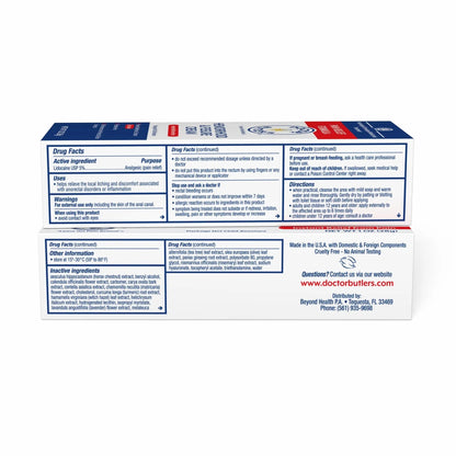 Doctor Butler's Hemorrhoid & Fissure Cream – Instant Pain Relief Hemorrhoid Treatment with Lidocaine, Fast Acting Hemorrhoid Cream for Relief from External Itching and Burning (1 oz.) Doctor Butler'sBuy Supplements Australia