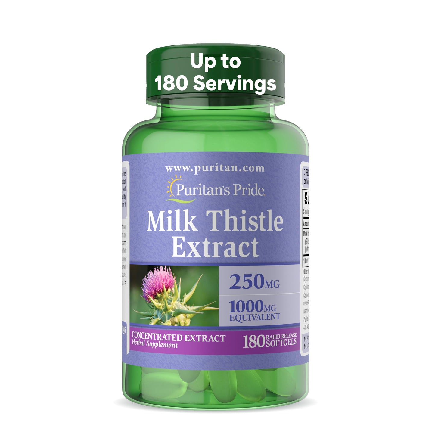 Puritan's Pride Milk Thistle Silymarin 4:1 Concentration Extract 250 mg (1000 mg Equivalent)