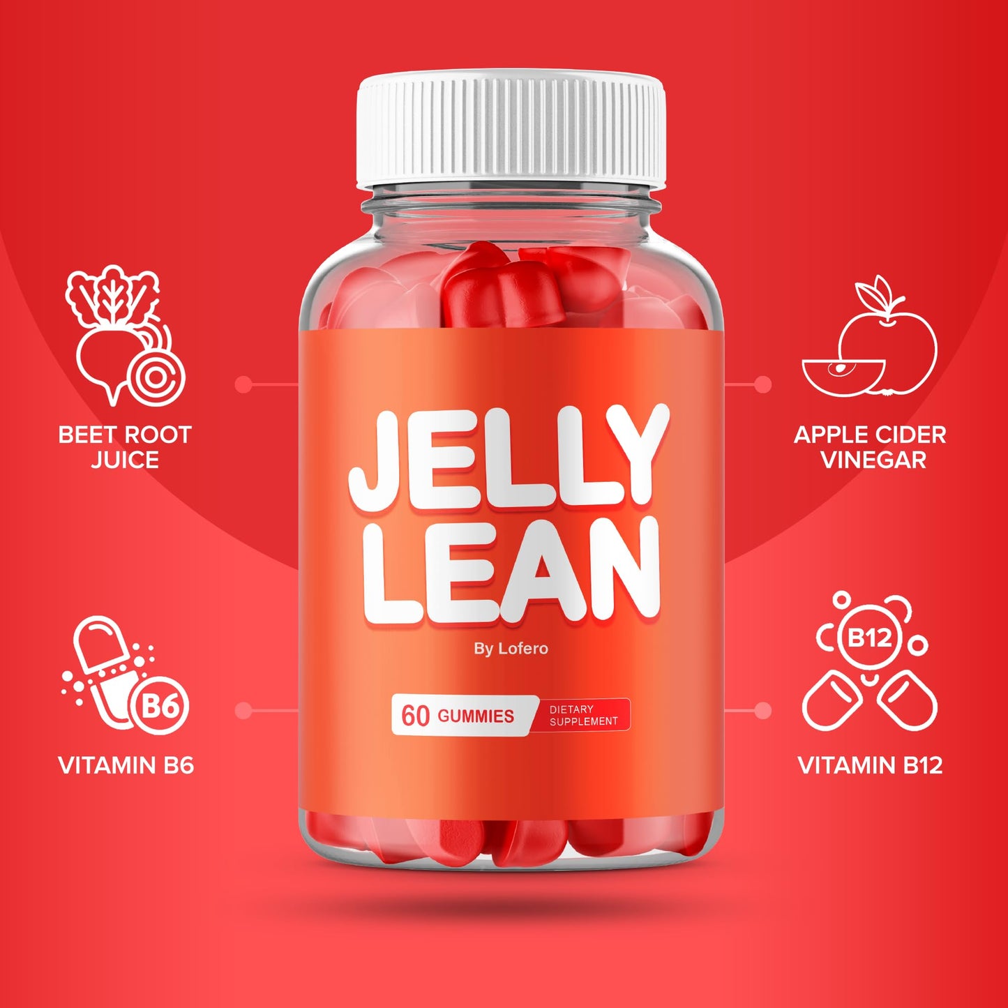 (2 Pack) Jelly Lean Gummies, JellyLean Gummys Loss Support Formula, Premium All-Natural Ingredients Advanced Maximum Strength for Overall Health & Wellness Supplement