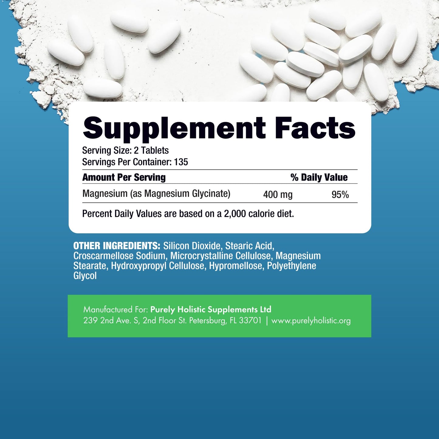 Magnesium Glycinate 400mg | 4+ Month Supply | Sleep, Relaxation & Muscle Support | High Absorption Chelated Magnesium Supplement for Women & Men | Gentle on Digestion | Vegan | 270 Tablets Purely Holistic buy supplements Au