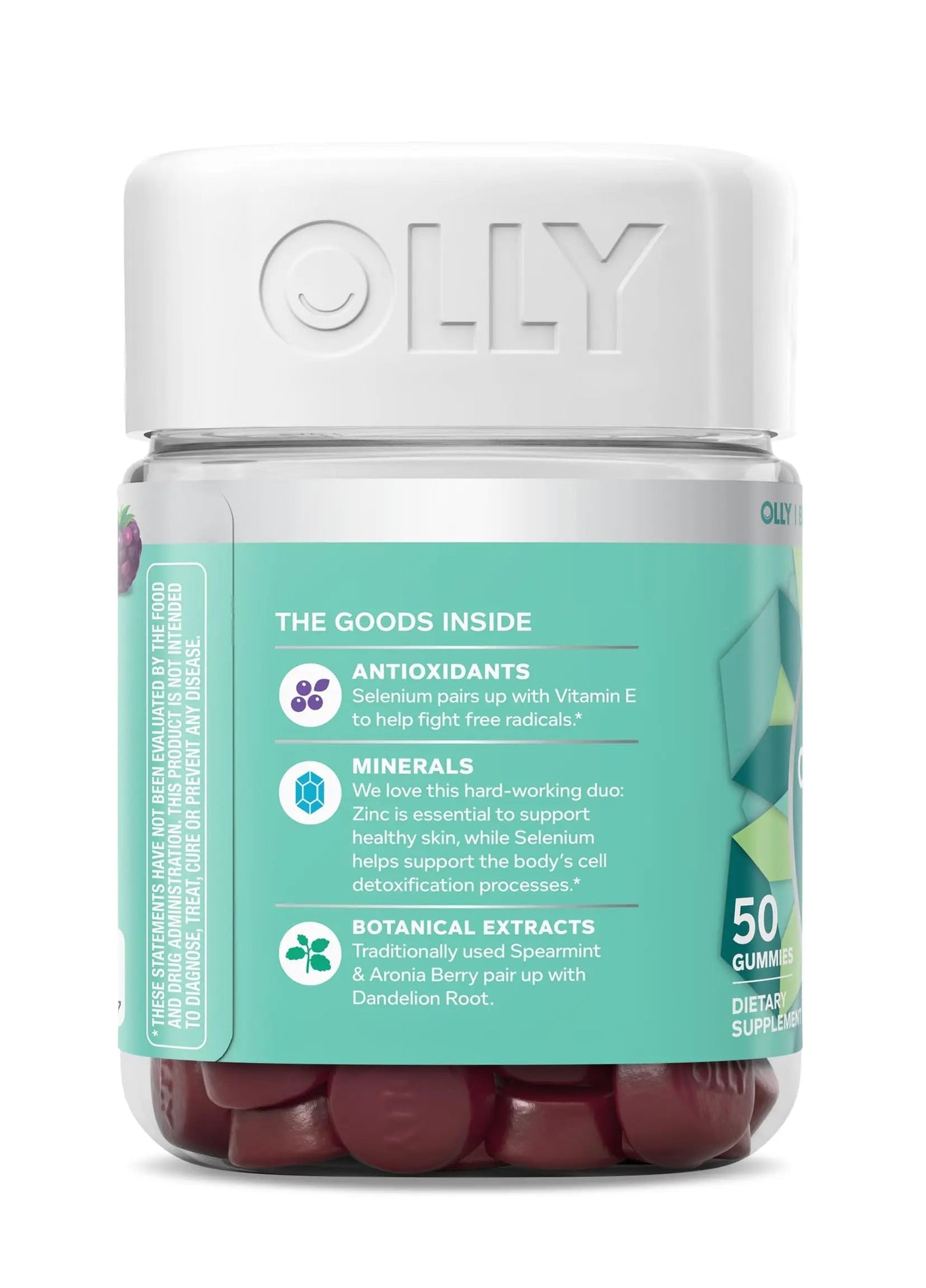 OLLY Flawless Complexion Gummy, Clear and Healthy Skin Support, Vitamins E, A, Zinc, Chewable Supplement, Berry - 50 Count (Pack of 1) OLLY