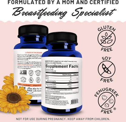 Legendairy Milk Sunflower Lecithin 1200mg, Lactation Support, Sunflower Lecithin Supplement for Clogged Milk Ducts