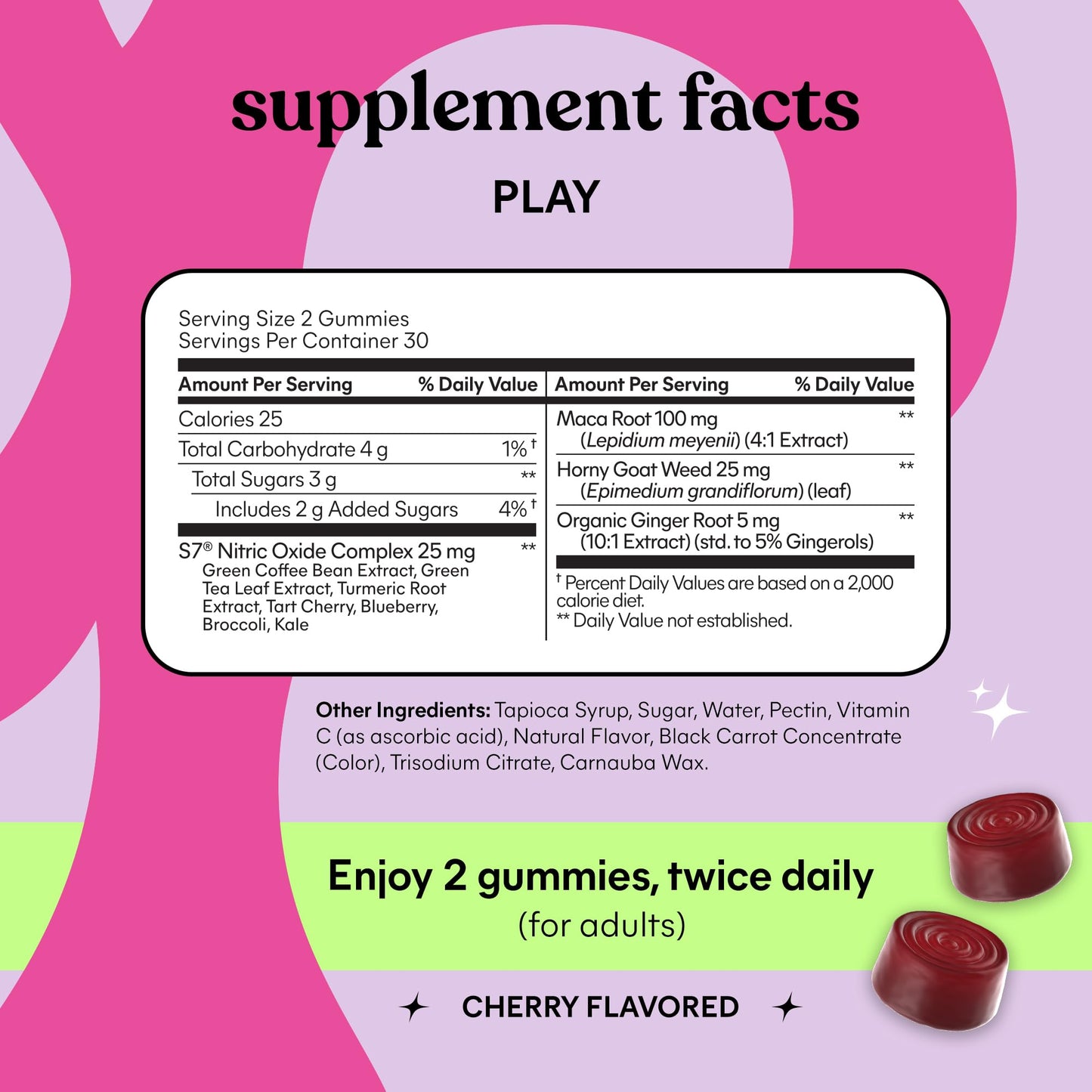 Lemme Play Daily Intimacy Gummies for Women and Men w/Clinically-Studied S7 Nitric Oxide Complex for Healthy Blood Flow