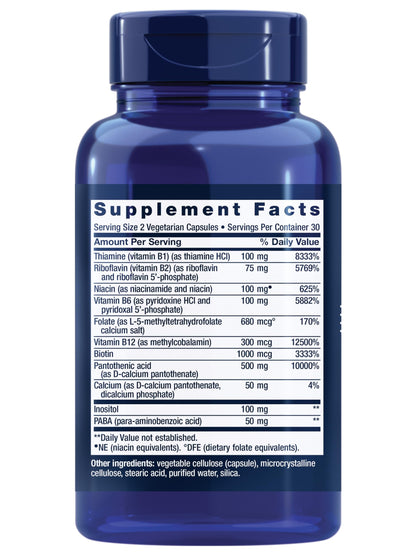 Life Extension BioActive Complete B-Complex, Heart,  Nerve Support, Healthy Energy, Metabolism, Complete B Complex, 60 Vegetarian Capsules