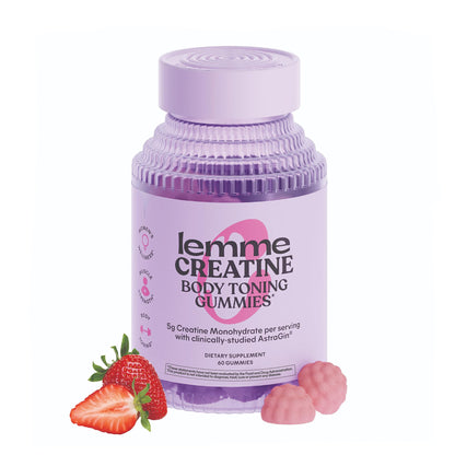 Lemme Creatine Monohydrate Gummies for Women and Men, 5g Dose to Support Lean Muscle, Strength, Recovery, Cognitive Health, w/Ginseng for Absorption