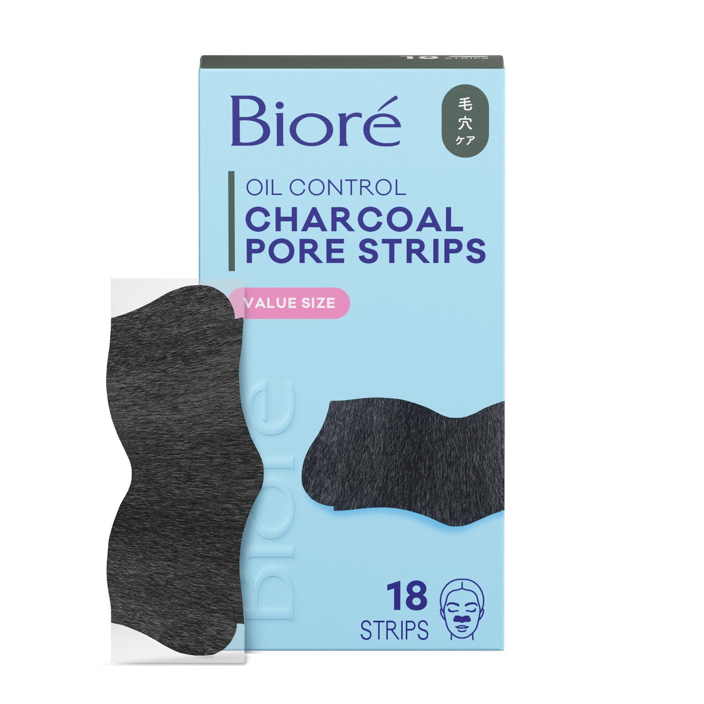 Biore Charcoal, Deep Cleansing Pore Strips, Nose Strips for Blackhead Removal on Oily Skin