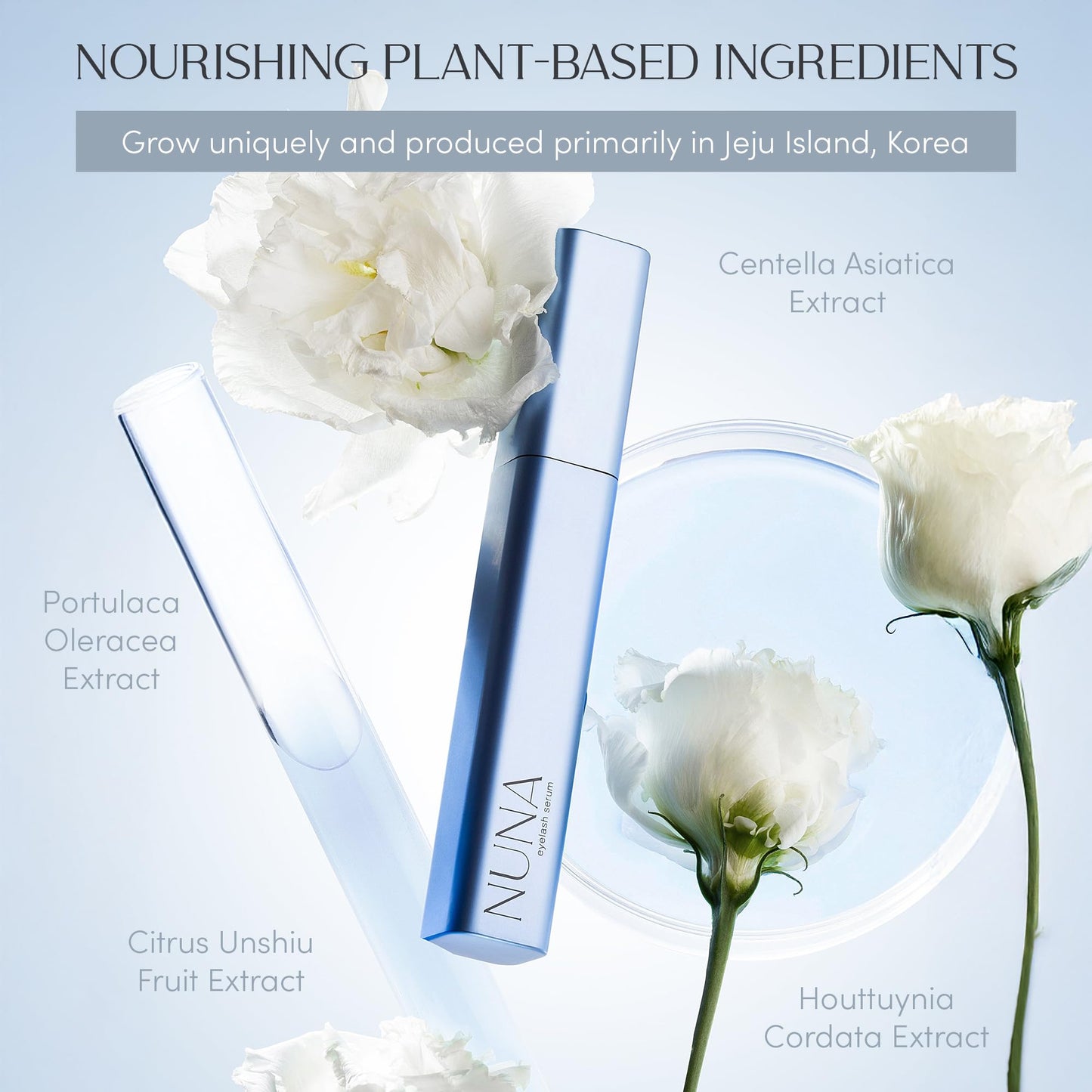 NUNA Eyelash Growth Support Serum 6ml – Eye Lash and Eyebrow Enhancing Serum for Women & Men with Biotin - Korean Multi Peptide & Natural Extracts