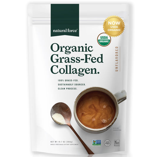 Natural Force Organic Clean Collagen Peptides Powder - USDA Certified Organic & Non-GMO, Keto & Paleo Certified - Hydrolyzed Type I & III Protein Powder