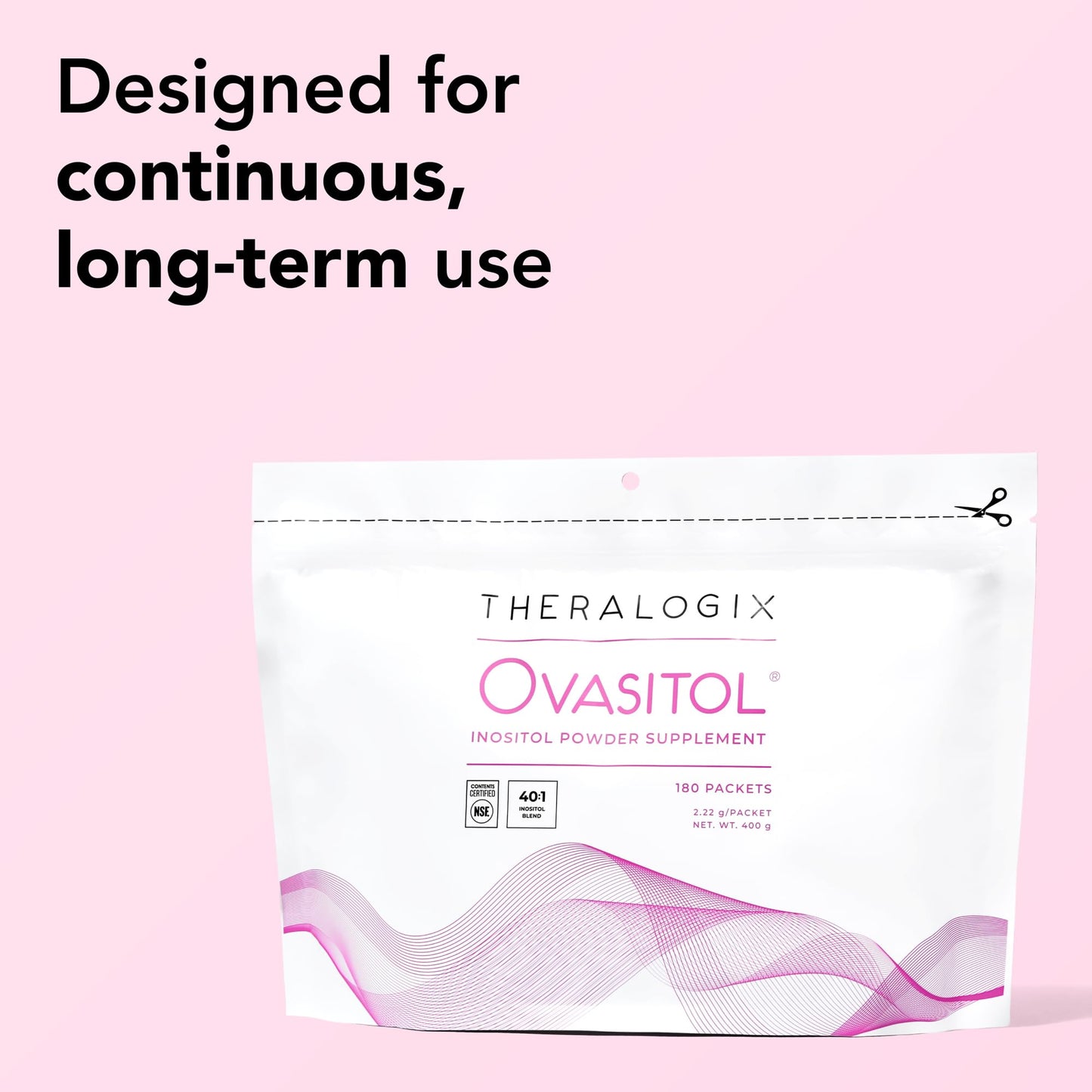Theralogix Ovasitol Inositol Powder Packets - 90-Day Supply - Myo-Inositol & D-Chiro Inositol for Hormone Balance & Ovarian Function Support