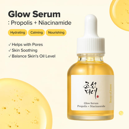 Beauty of Joseon Glow Serum Propolis and Niacinamide Hydrating Facial Soothing Moisturizer for Uneven Skin