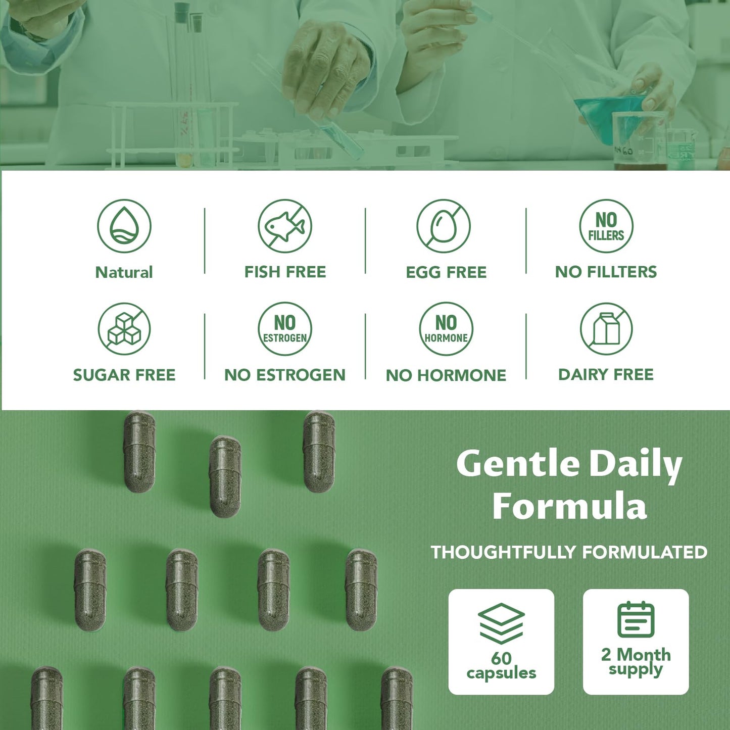 MEGNETA Body Deodorizing Supplement, Natural Internal Odor Control Pills for Men & Women, Chlorophyll Capsules for Skin, Breath and Gut Health (60 Capsules)