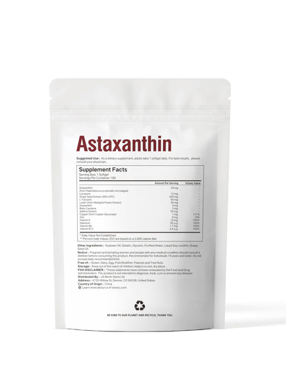 VivoNu 14-in-1 Astaxanthin 24mg & Lutein 40mg with Zeaxanthin Supplements, 6 Month Supply, Fresh Microalgae Source, Gluten Free Non-GMO, Supports Eye