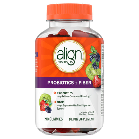 Align Probiotic, Probiotics + Fiber Gummies, Probiotics Help Relieve Occasional Bloating*, Fiber Helps Support a Healthy Digestive System