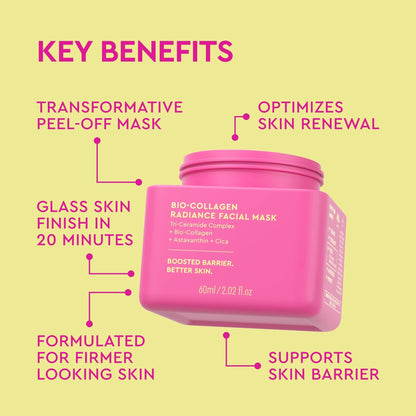 BYOMA Bio-Collagen Radiance Facial Mask - Transformative Liquid Sheet Mask for Glass Skin - Instant radiance, Visibly Improved Elasticity
