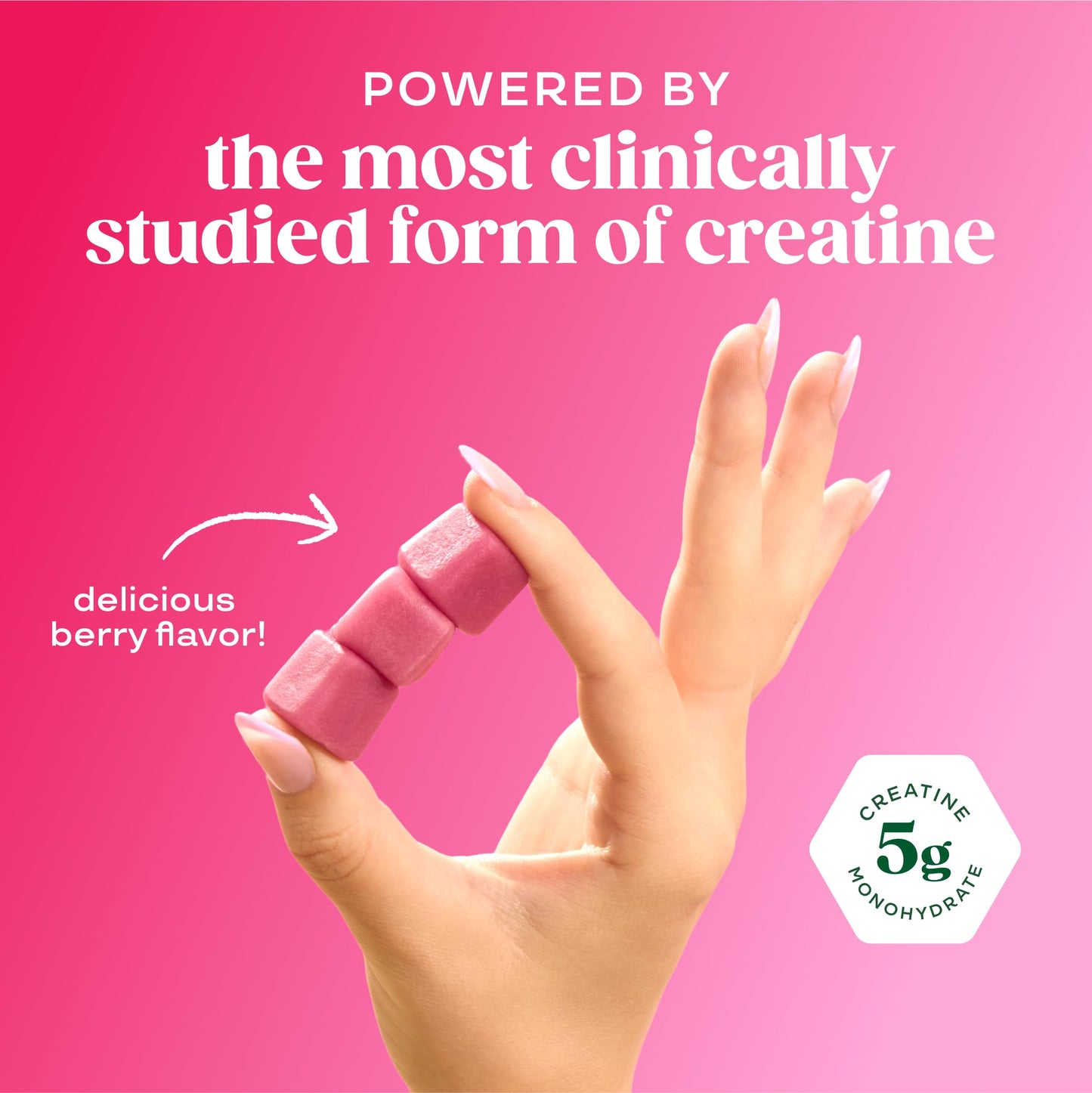 Bloom Creatine Monohydrate Gummies, 5g Per Serving, Sugar Free Creatine Gummy for Workout, Strength, Cognitive Health & Lean Muscle Support