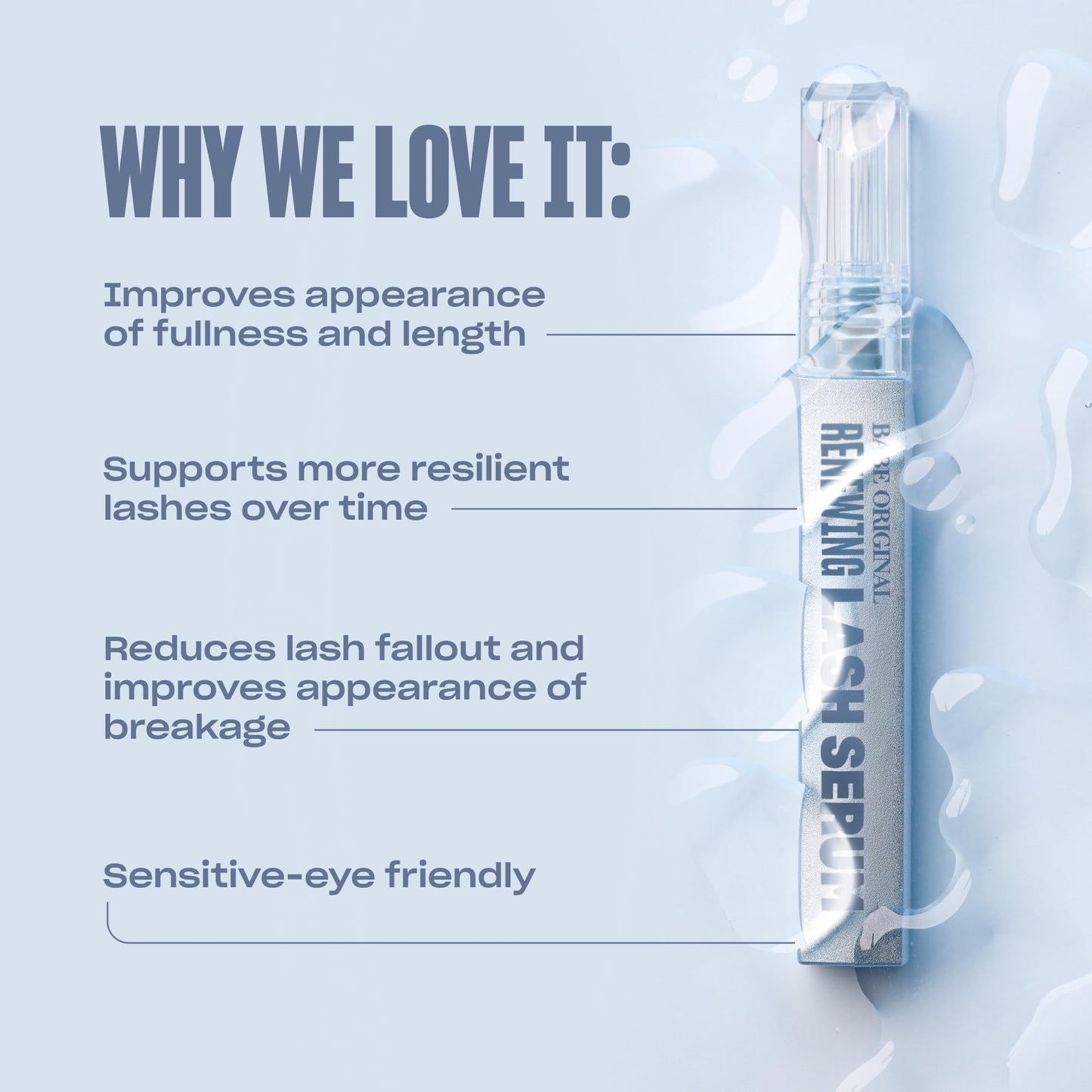 BABE ORIGINAL Renewing Lash Serum – Prostaglandin-Free, Peptide-Infused Gentle Lash Serum for Fuller, Longer-Looking Lashes, Lash Enhancing Treatment
