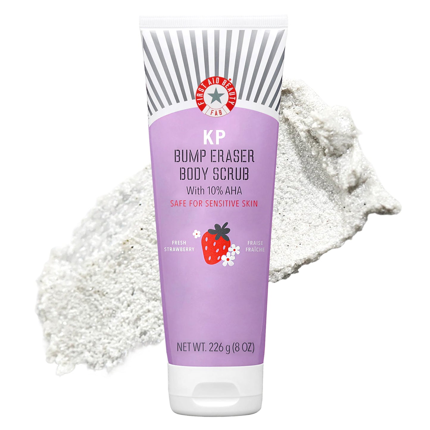 First Aid Beauty - KP Bump Eraser Body Scrub with 10% AHA, Keratosis Pilaris Exfoliator with Glycolic and Lactic acids, Helps Reduce Chicken Skin Bumps