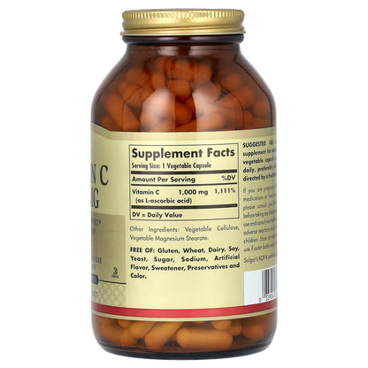 Solgar Vitamin C 1000 mg, 250 Vegetable Capsules - Antioxidant & Immune Support - Overall Health - Healthy Skin & Joints - Bioflavonoids Supplement