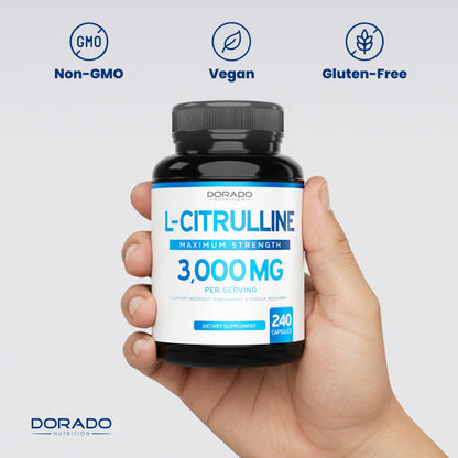 L Citrulline 3000mg Supplement (240 Capsules) Support L Arginine & Nitric Oxide Pills - L-Citrulline For Men & Women - Muscle Recovery & Pump Supplement