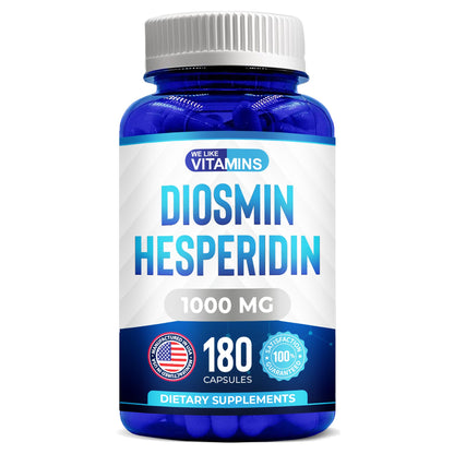 We Like Vitamins Diosmin Hesperidin 1000mg – 180 Capsules – 90 Day Supply - Diosmin and Hesperidin Supplement – Helps to Support Healthy Circulation, Veins, Capillaries, and Lymphatic Drainage We Like VitaminsBuy Supplements Australia