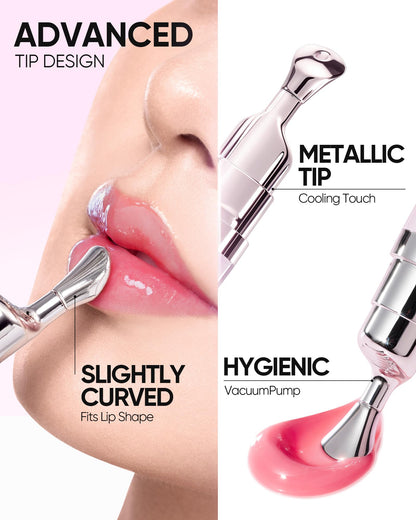 SKINTIFIC Peptide Brightening Lip Serum, Hydrating & Plumping Tinted Lip Gloss, Moisturizing Lip Balm with Polypeptides