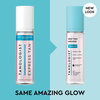 Tanologist Medium Self Tan Mousse, Self-Tanning Mousse, Streak-Free, Natural Glow, No Fake Tan Smell Or Orange Tone, Long Lasting