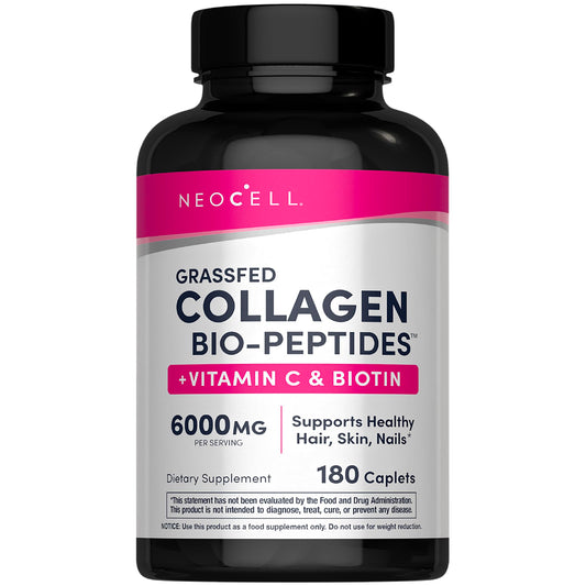 NeoCell Collagen Peptides Pills | 180 Tablets | with Vitamin C and Biotin | Grass Fed Bovine | Hair, Skin, & Nails | for Women and Men NeoCell buy supplements Au