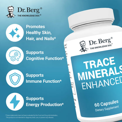 Dr. Berg Trace Minerals Enhanced Complex - Complete with 70+ Minerals Including 10 mg of Zinc - Dietary Supplement - 60 Capsules Dr. Berg NutritionalsBuy Supplements Australia